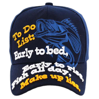Adjustable Baseball Hat - To do List Fish (Navy) - MK Distro