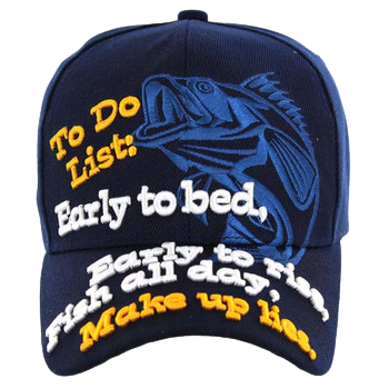 Adjustable Baseball Hat - To do List Fish (Navy) - MK Distro