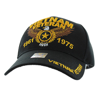 Adjustable Baseball Hat - Vietnam Veteran (Solid Black) - MK Distro