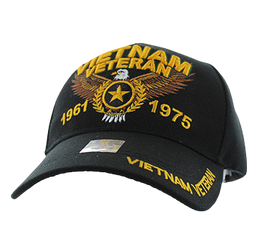 Adjustable Baseball Hat - Vietnam Veteran (Solid Black) - MK Distro