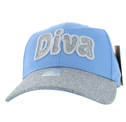 Adjustable Baseball Hat - Diva (Blue/Silver) - MK Distro