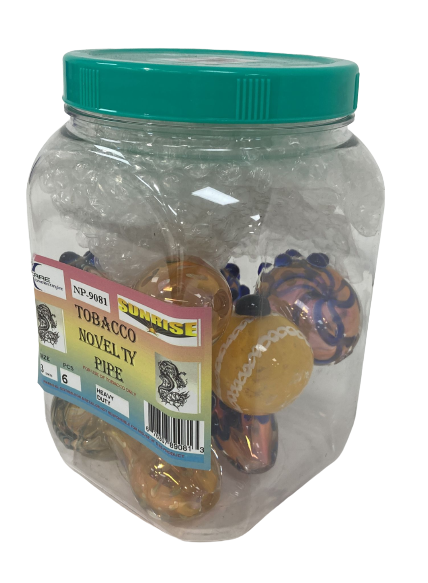 3" Heavy Duty Tobacco Novelty Pipe NP-9081 (6ct Jar) - MK Distro